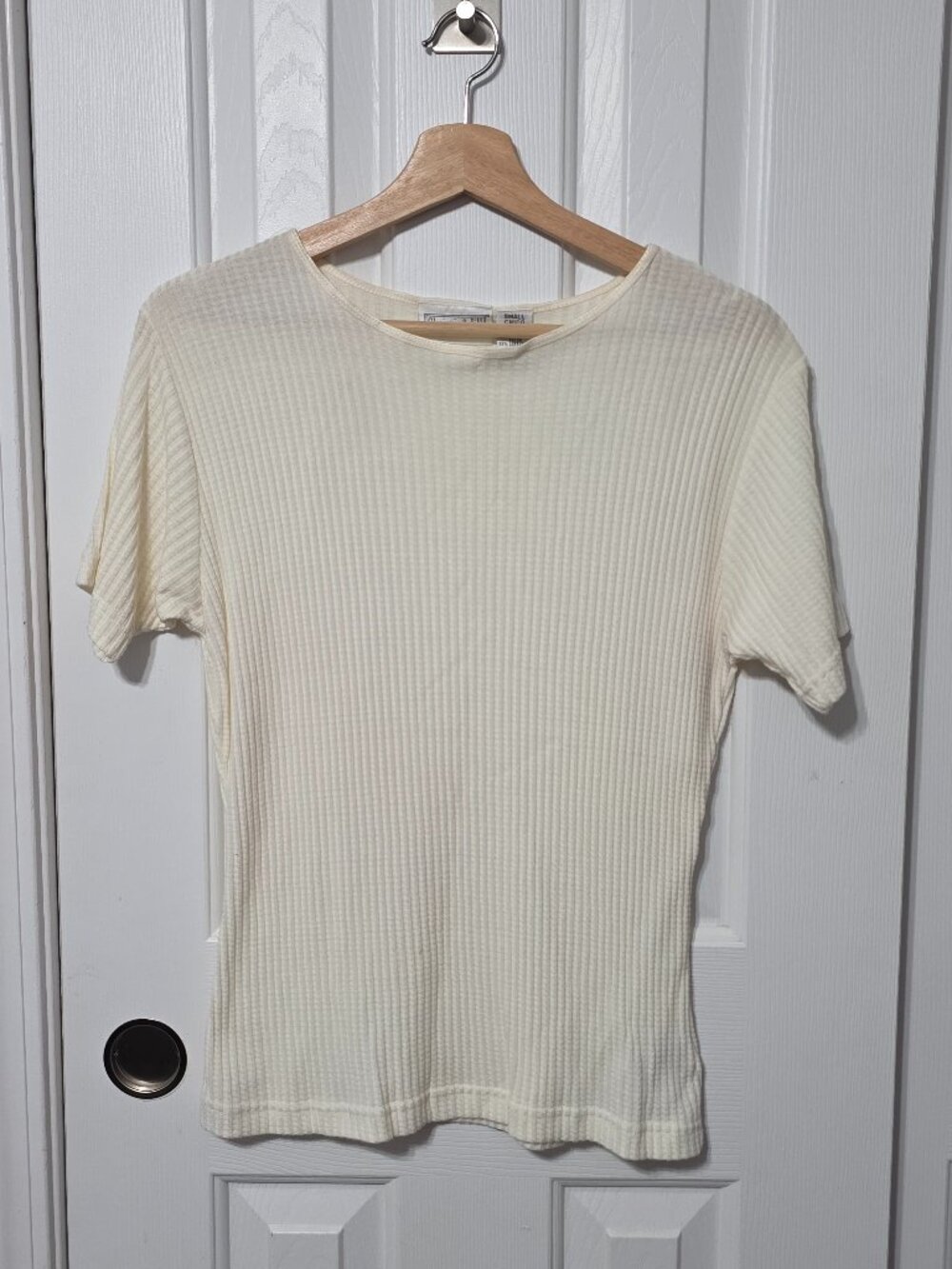 Cream Thermal Top, Small, Vintage